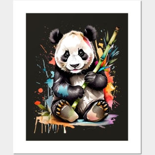 Artistic Panda Portrait V4 Posters and Art